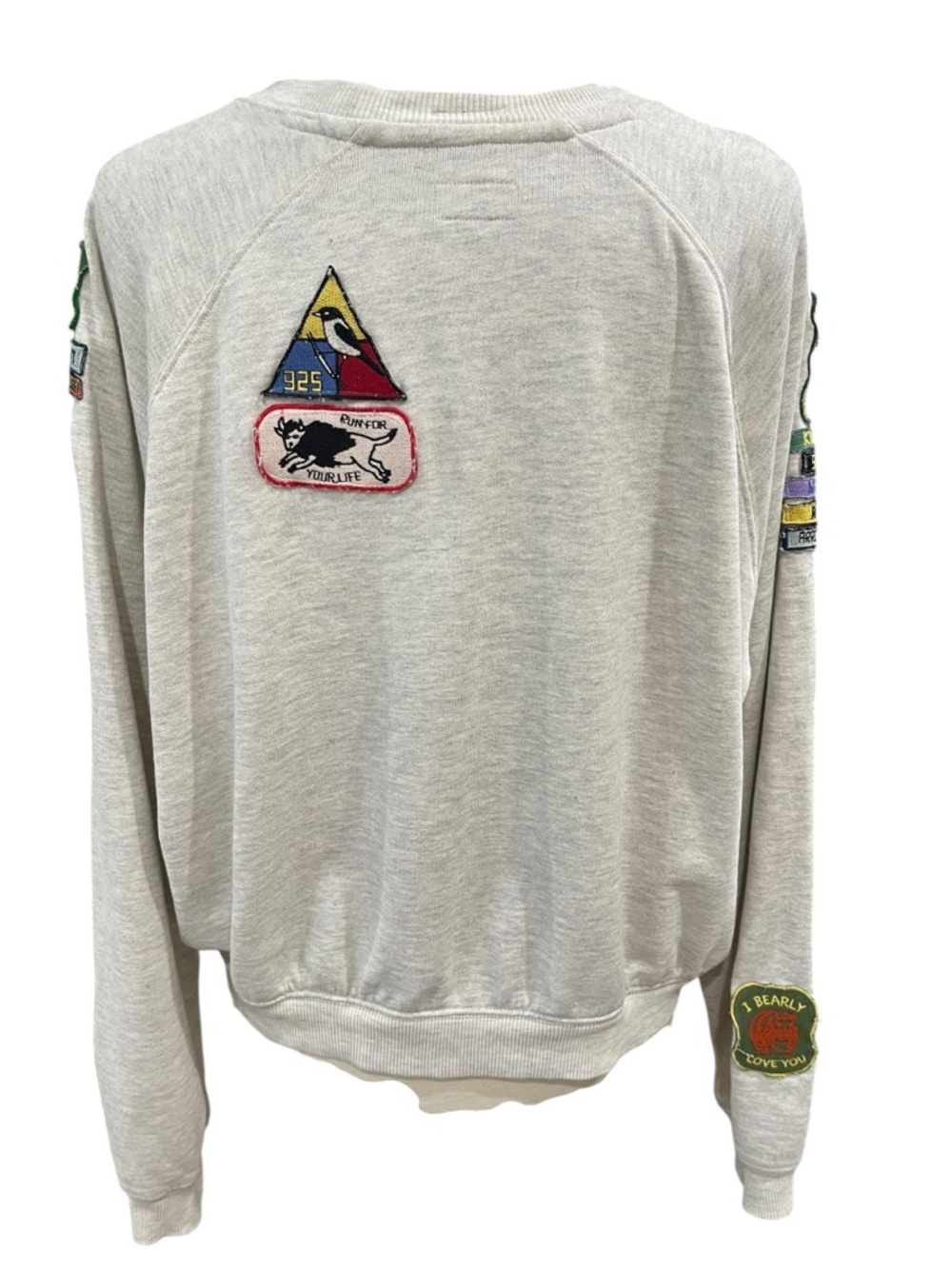 Free People MOTHER The Biggie Concert Crew Girl Scout Patches Sweatshirt SZ L - Picture 7 of 13